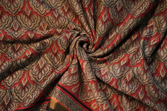 Soft Ajrakh Malai Cotton Saree | SSMC217