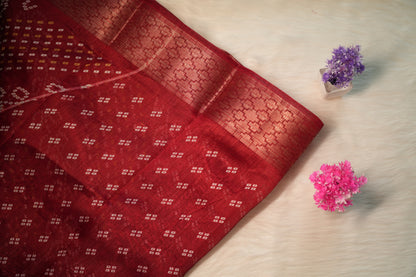 Dobby Border Fancy Flower Design Saree | SSFD225
