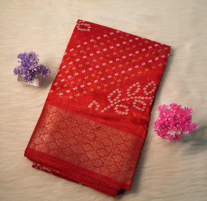 Dobby Border Fancy Flower Design Saree | SSFD225