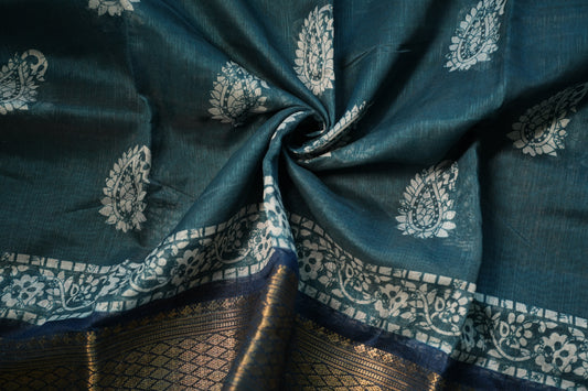 Dobby Border Fancy Oval Design Saree | SSOD226