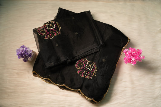 Hand Pearl Work Saree | SSPD228