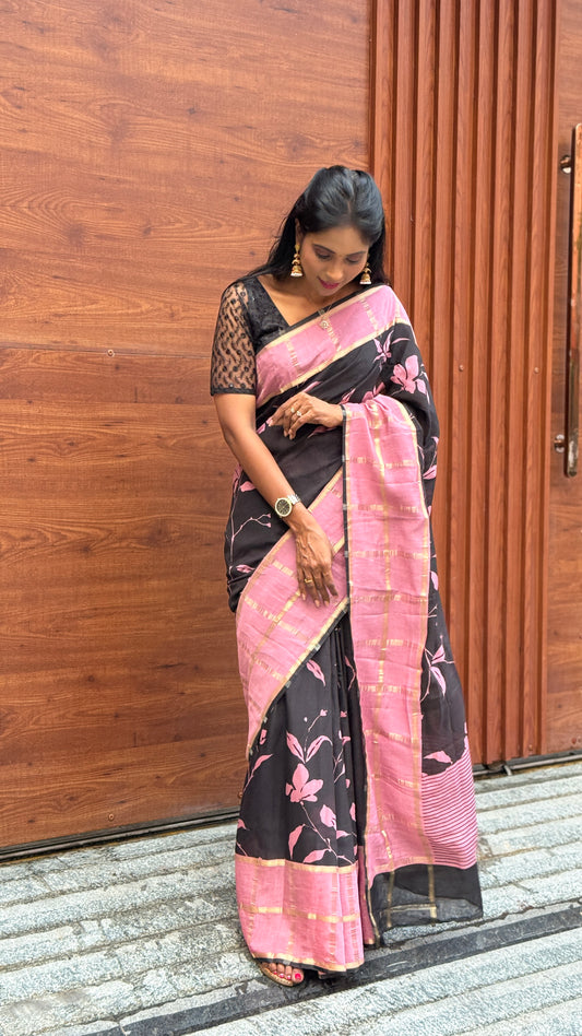 Midnight Blossom Saree | SSMB332