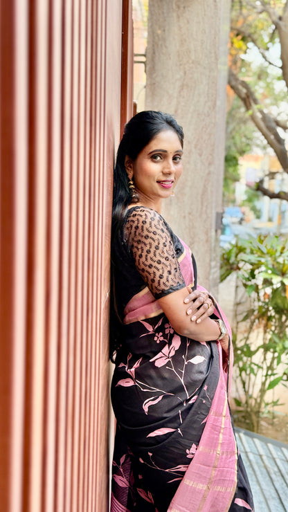 Midnight Blossom Saree | SSMB332