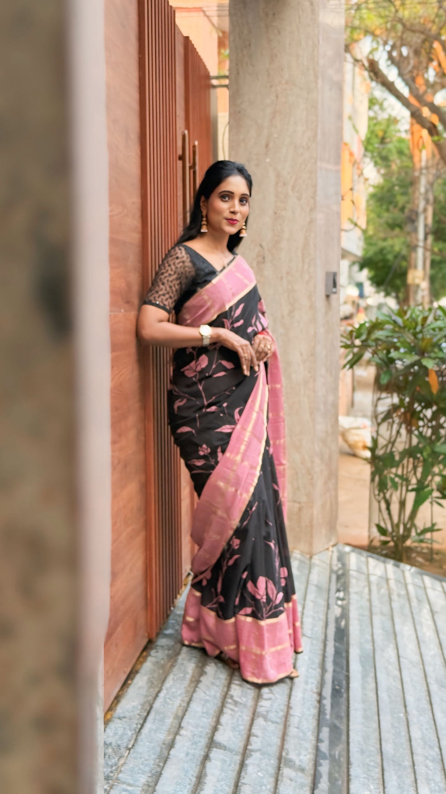 Midnight Blossom Saree | SSMB332