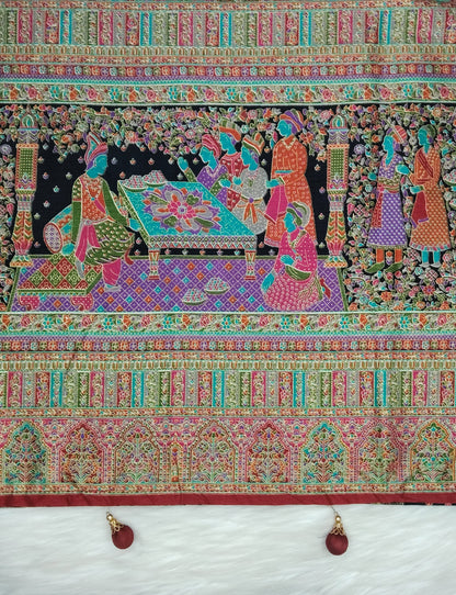 Jaipuri Ivory Silk Saree | SSJS413