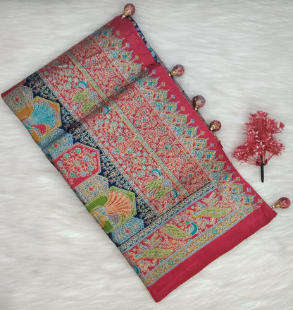 Jaipuri Ivory Silk Saree | SSJS413