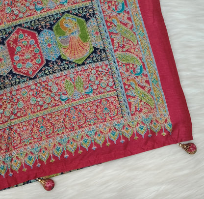 Jaipuri Ivory Silk Saree | SSJS413