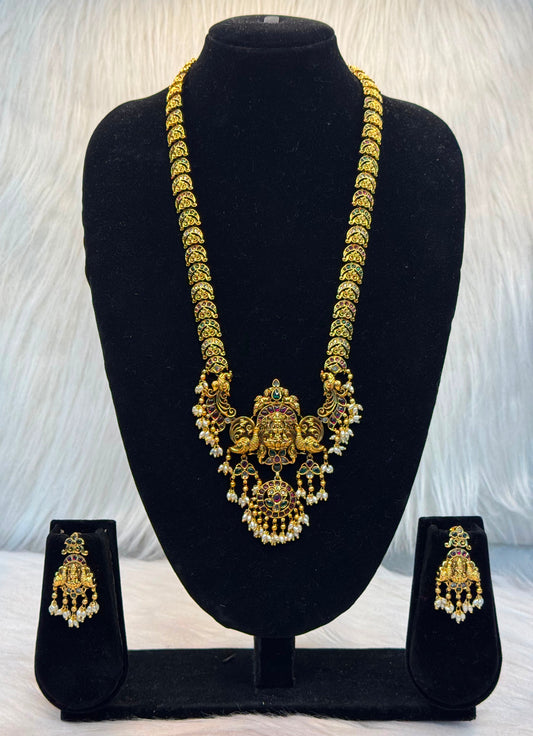 Premium Lakshmi Devi Temple Jewellery Necklace B10 | SSEPL049