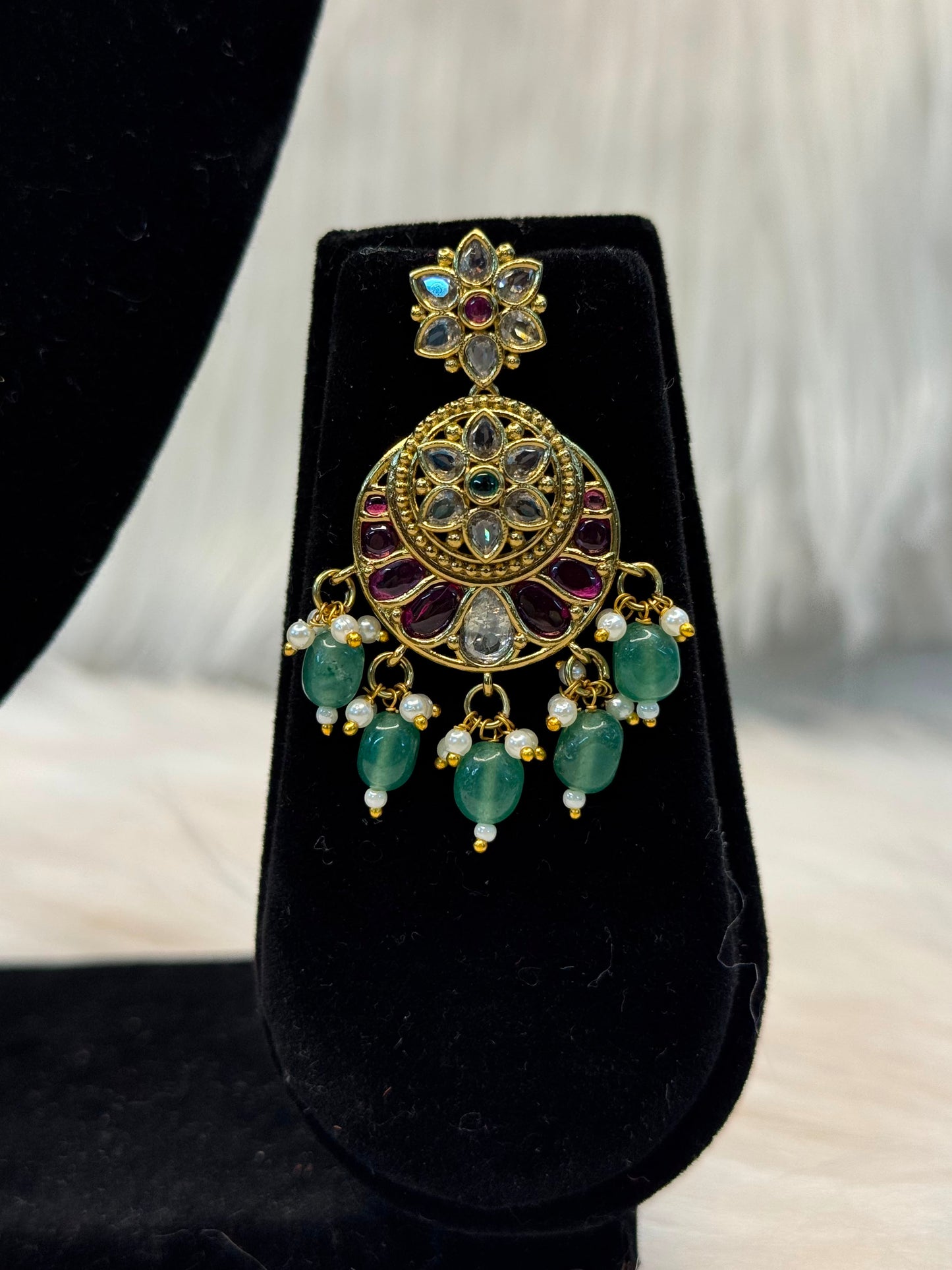 Antique Gold-Plated Kundan Necklace B10 | SSAG052