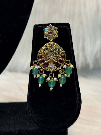 Antique Gold-Plated Kundan Necklace B10 | SSAG052