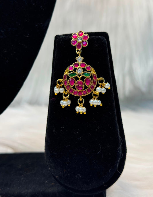 Ruby & Emerald Kemp Stone Floral Necklace B10 | SSRE56