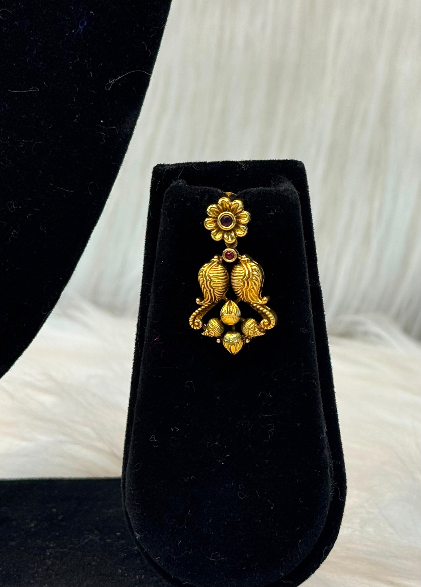 Traditional Peacock Design Gold-Plated Long Haram Necklace B10 | SSTP60