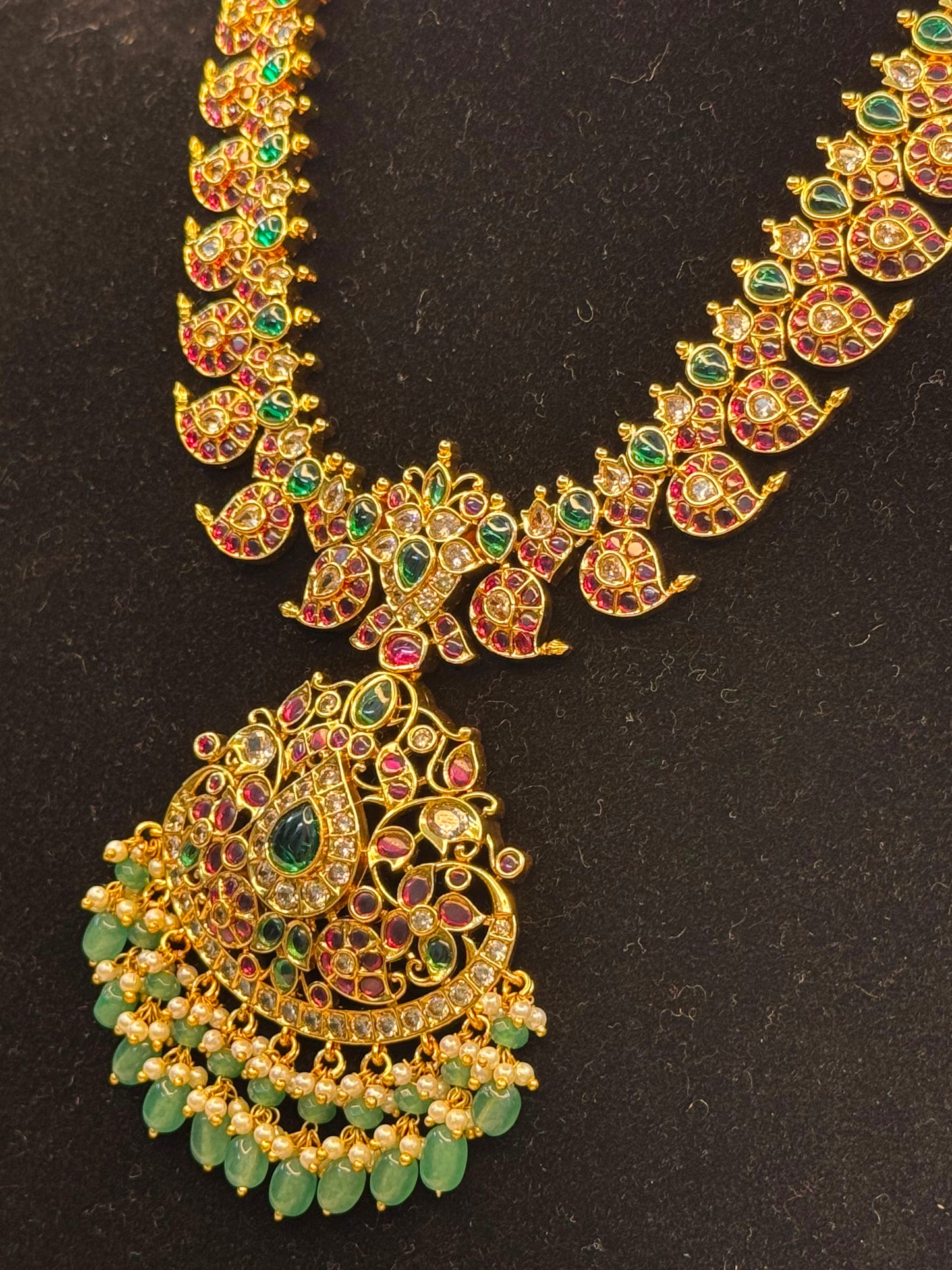 Kemp Stone Peacock-Style Pendant Haram Set B10 | SSKP62