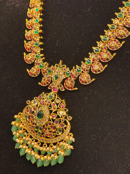 Kemp Stone Peacock-Style Pendant Haram Set B10 | SSKP62