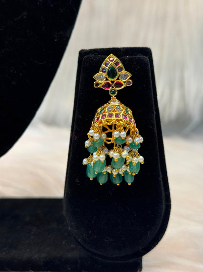 Kemp Stone Peacock-Style Pendant Haram Set B10 | SSKP62