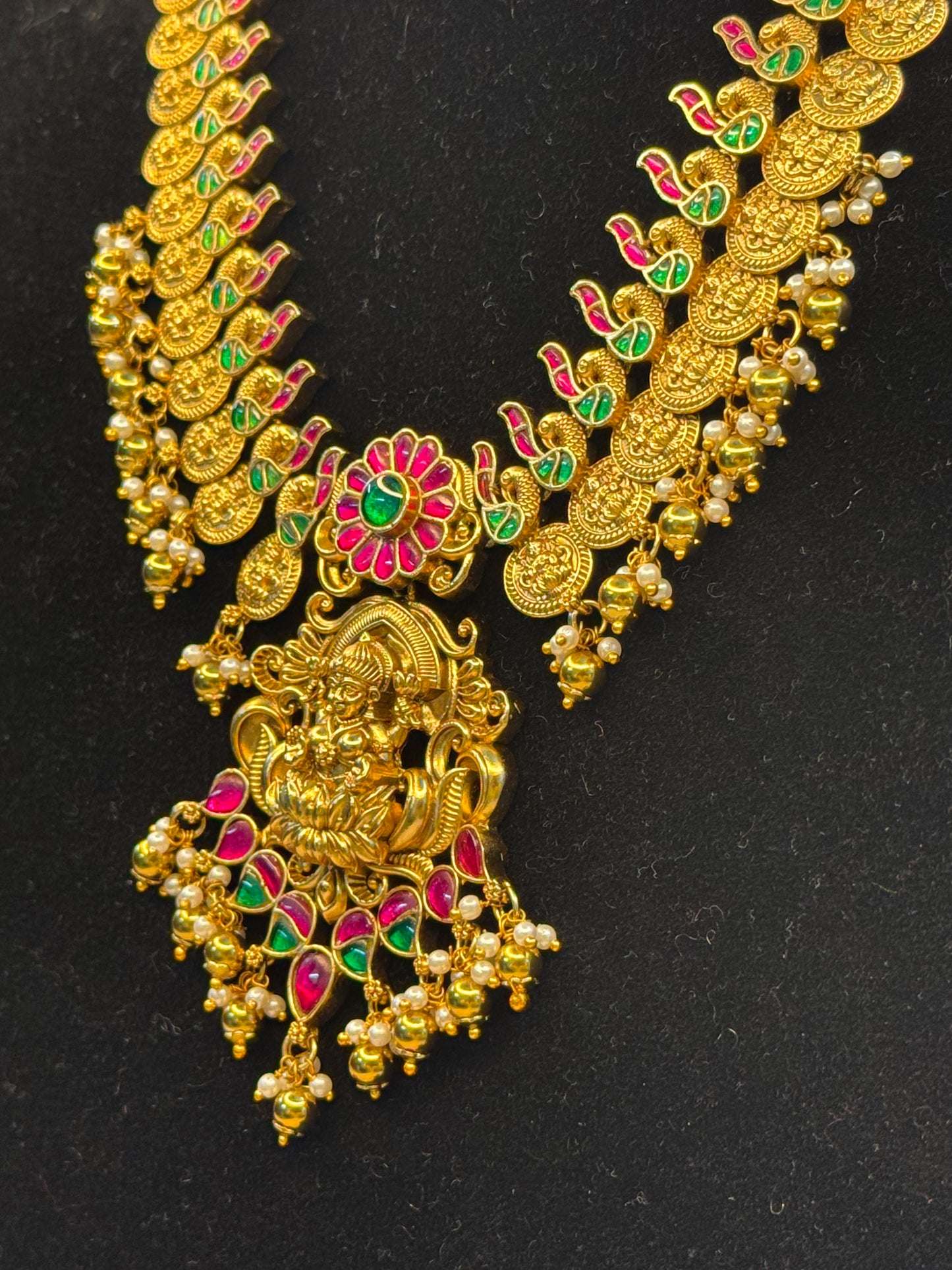Antique Ruby & Emerald Guttapusalu Necklace Set B10 | SSAG65