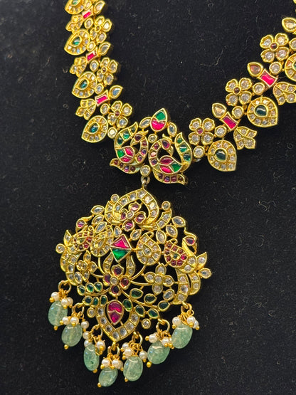 Mayura Peacock Pendant Necklace Set B10 | SSMP73