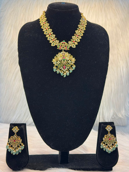 Mayura Peacock Pendant Necklace Set B10 | SSMP73