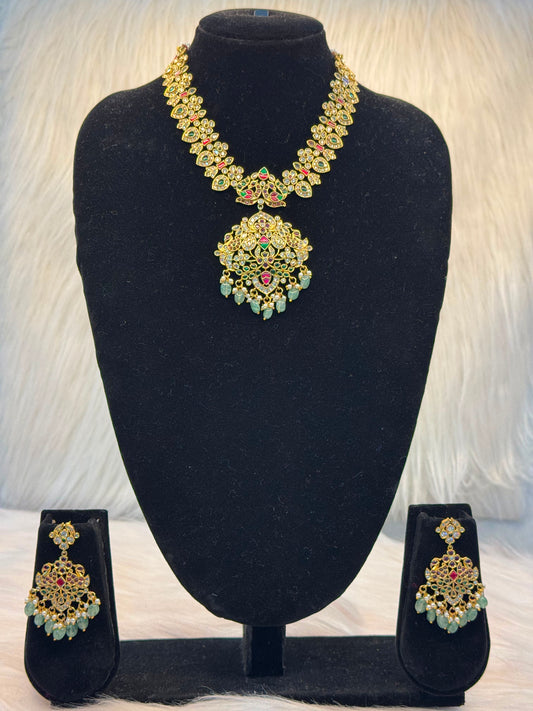 Mayura Peacock Pendant Necklace Set B10 | SSMP73
