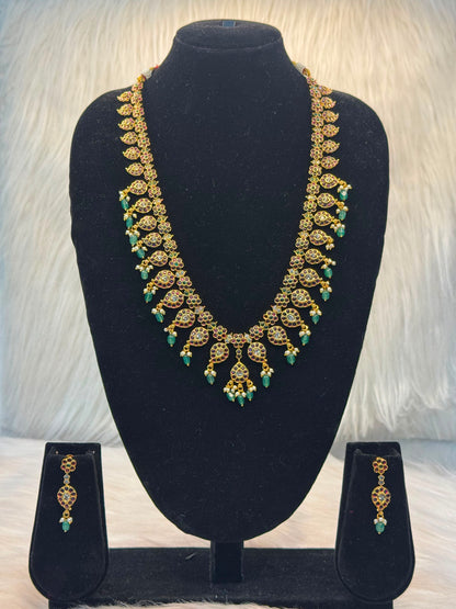 Floral Paisley Ruby & Emerald Necklace Set B10 | SSFP74