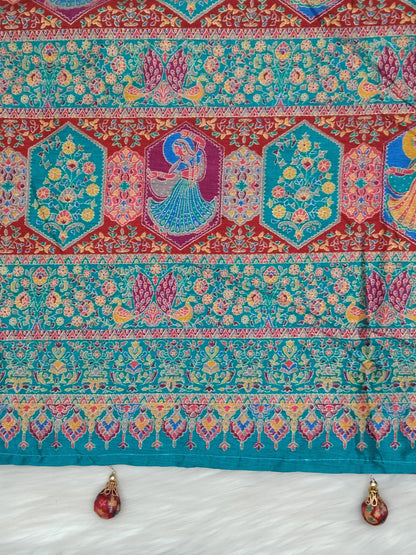 Jaipuri Ivory Silk Saree | SSJS413