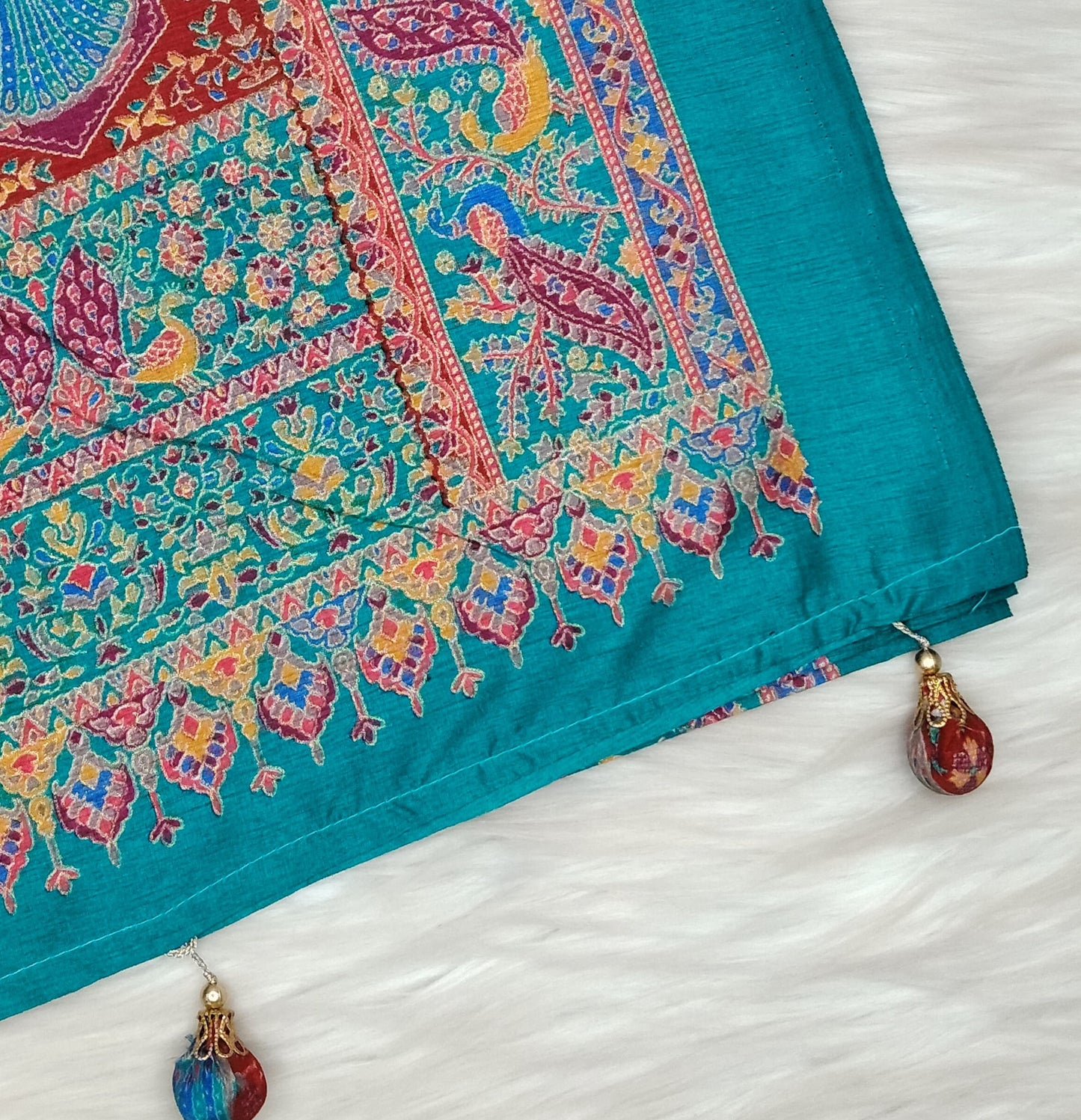 Jaipuri Ivory Silk Saree | SSJS413