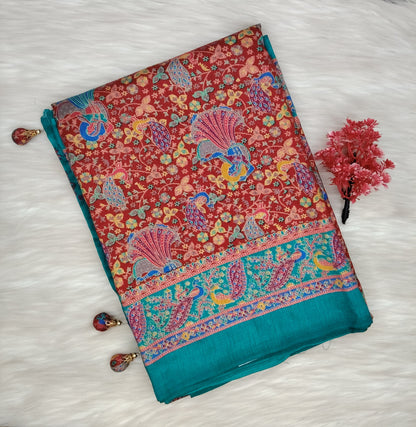 Jaipuri Ivory Silk Saree | SSJS413