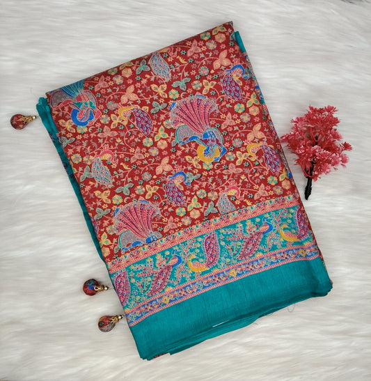 Jaipuri Ivory Silk Saree | SSJS413