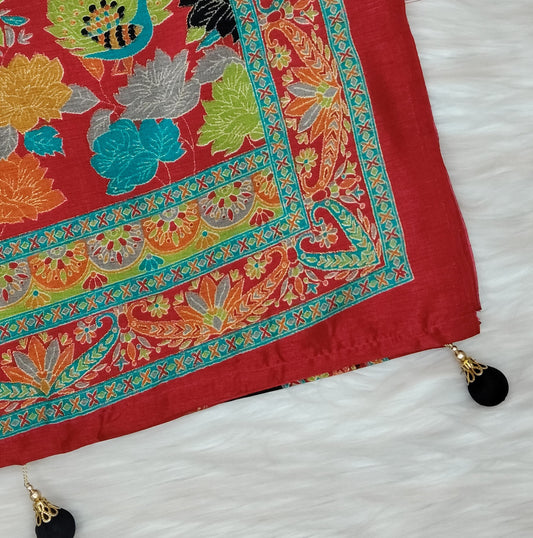 Jaipuri Ivory Silk Saree | SSJS413
