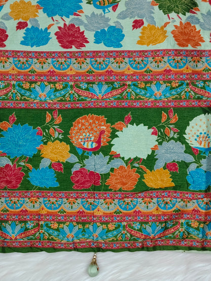 Jaipuri Ivory Silk Saree | SSJS413