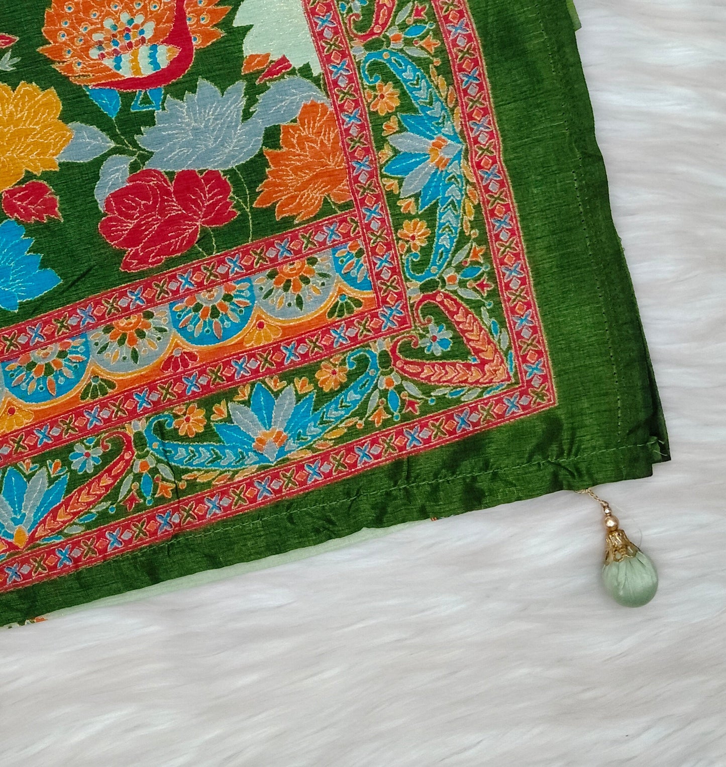 Jaipuri Ivory Silk Saree | SSJS413