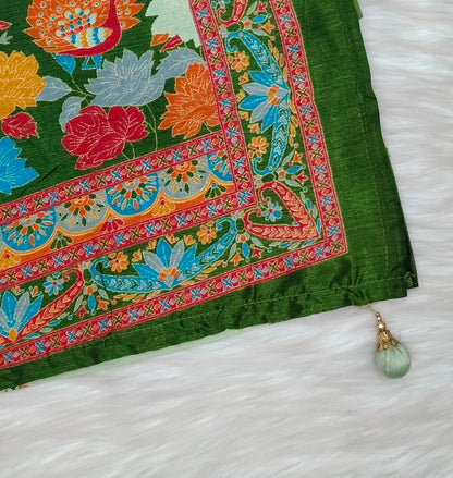 Jaipuri Ivory Silk Saree | SSJS413