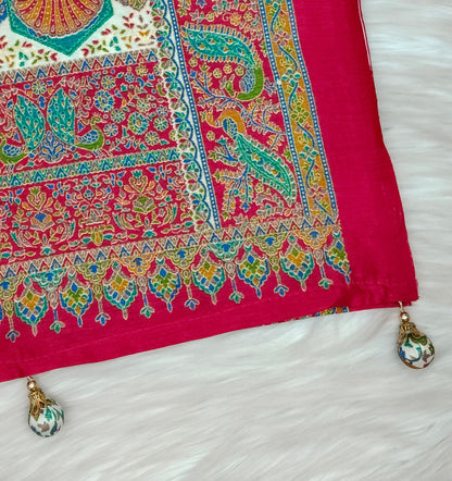 Jaipuri Ivory Silk Saree | SSJS413