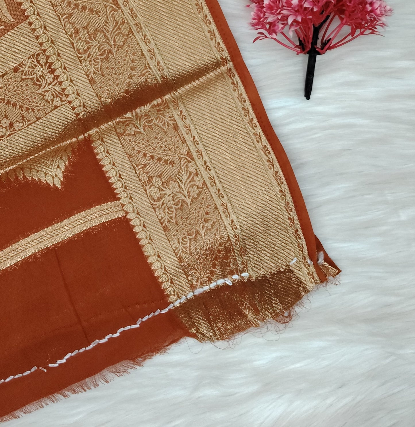 Georgette Contrast Saree | SSGS422