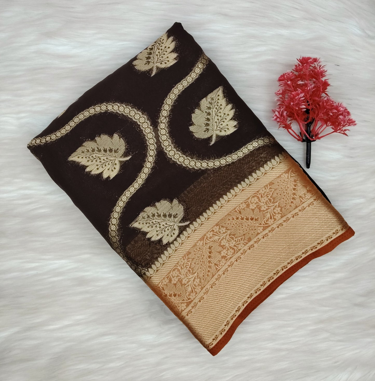 Georgette Contrast Saree | SSGS422