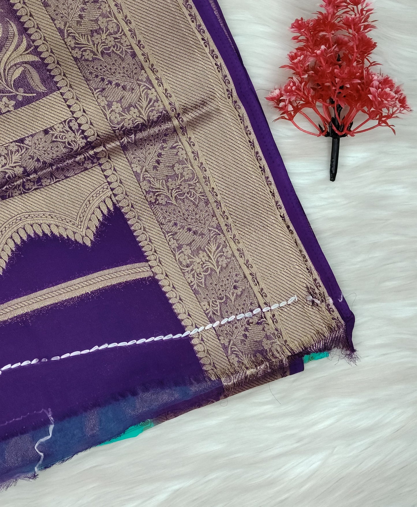 Georgette Contrast Saree | SSGS422