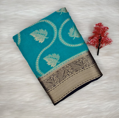 Georgette Contrast Saree | SSGS422