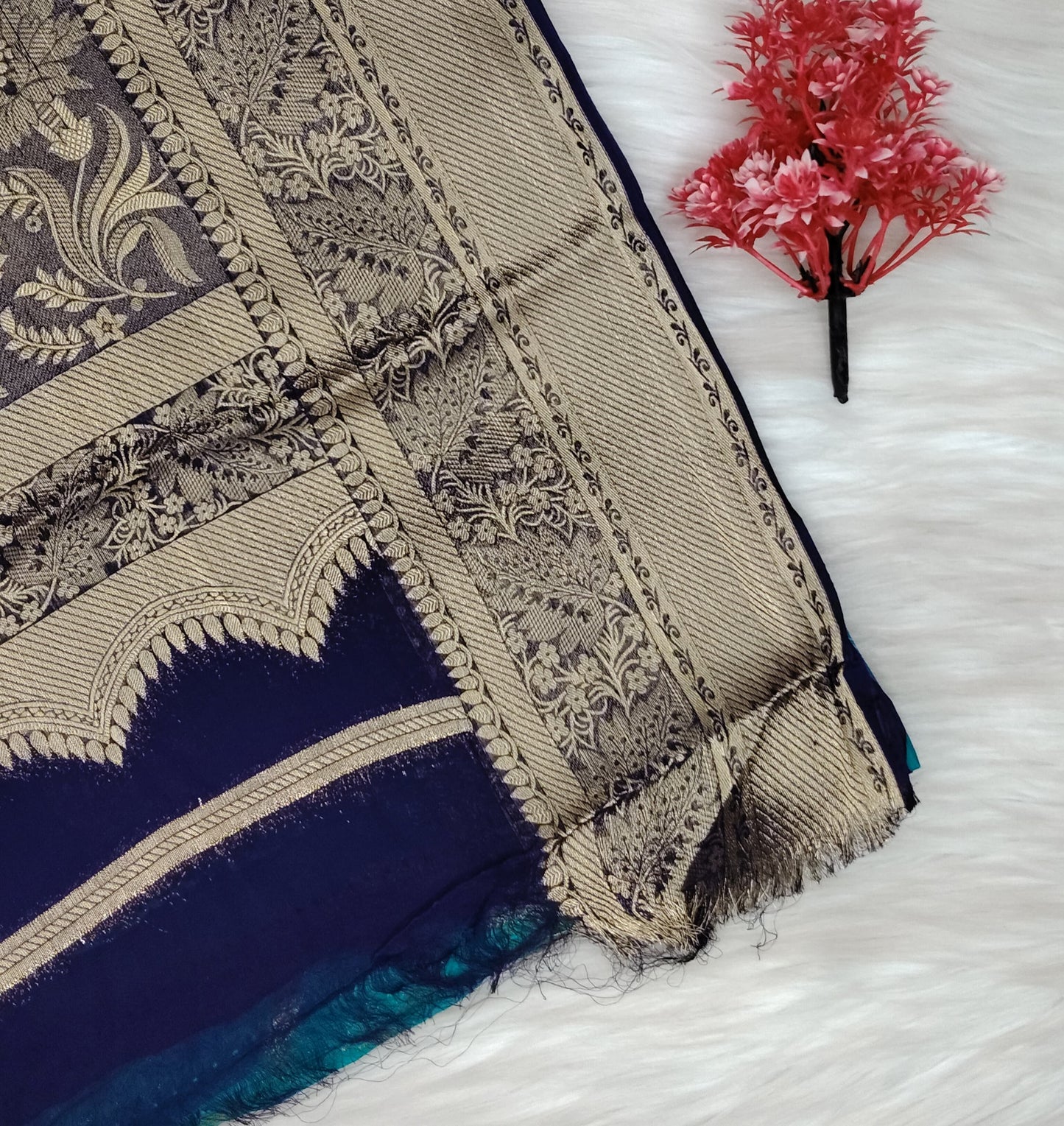 Georgette Contrast Saree | SSGS422