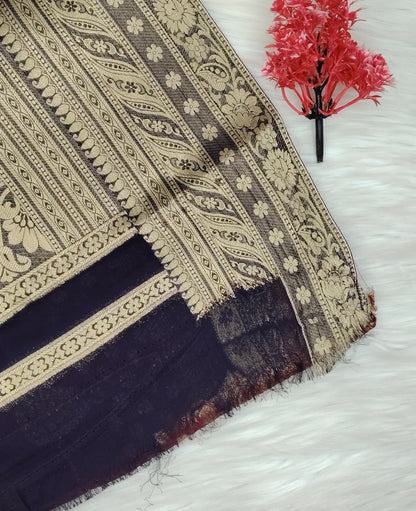 Georgette Contrast Saree | SSGS422