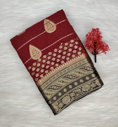 Georgette Contrast Saree | SSGS422