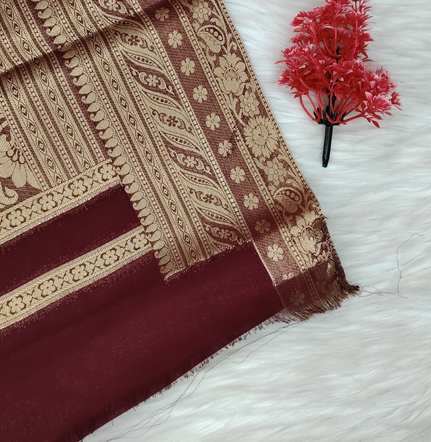 Georgette Contrast Saree | SSGS422