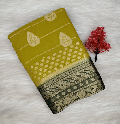 Georgette Contrast Saree | SSGS422