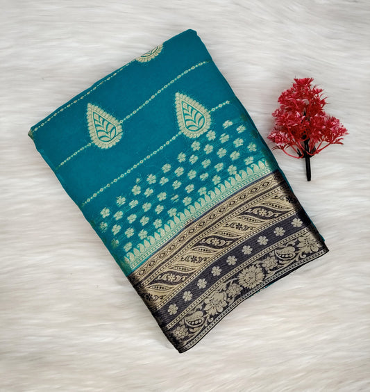 Georgette Contrast Saree | SSGS422