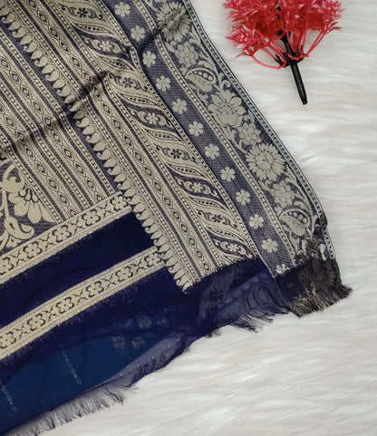 Georgette Contrast Saree | SSGS422