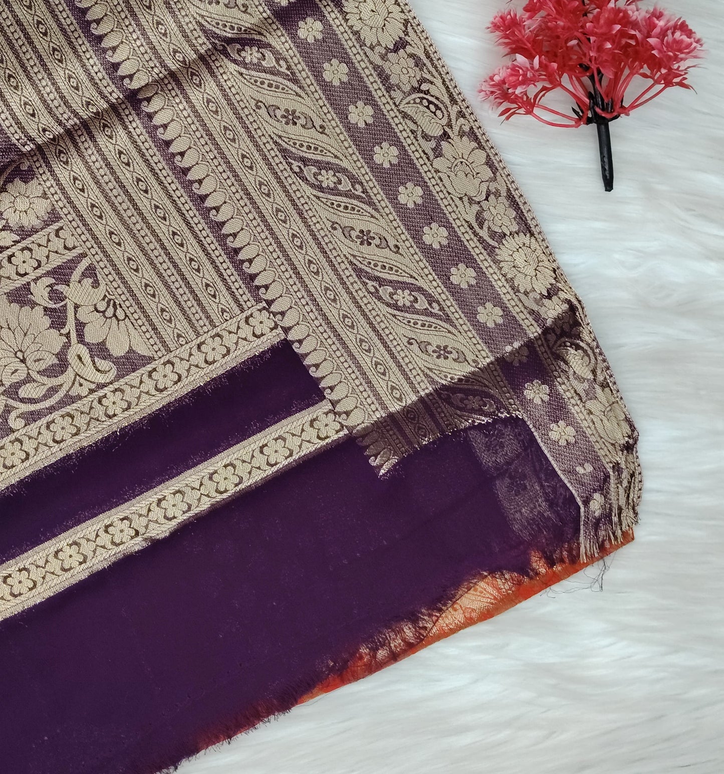 Georgette Contrast Saree | SSGS422