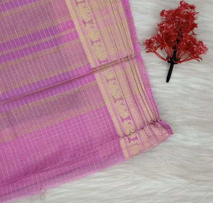 Grape Georgette Contrast Saree | SSGG424