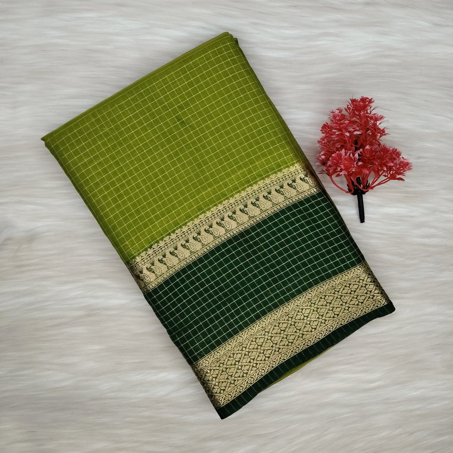 Grape Georgette Contrast Saree | SSGG424
