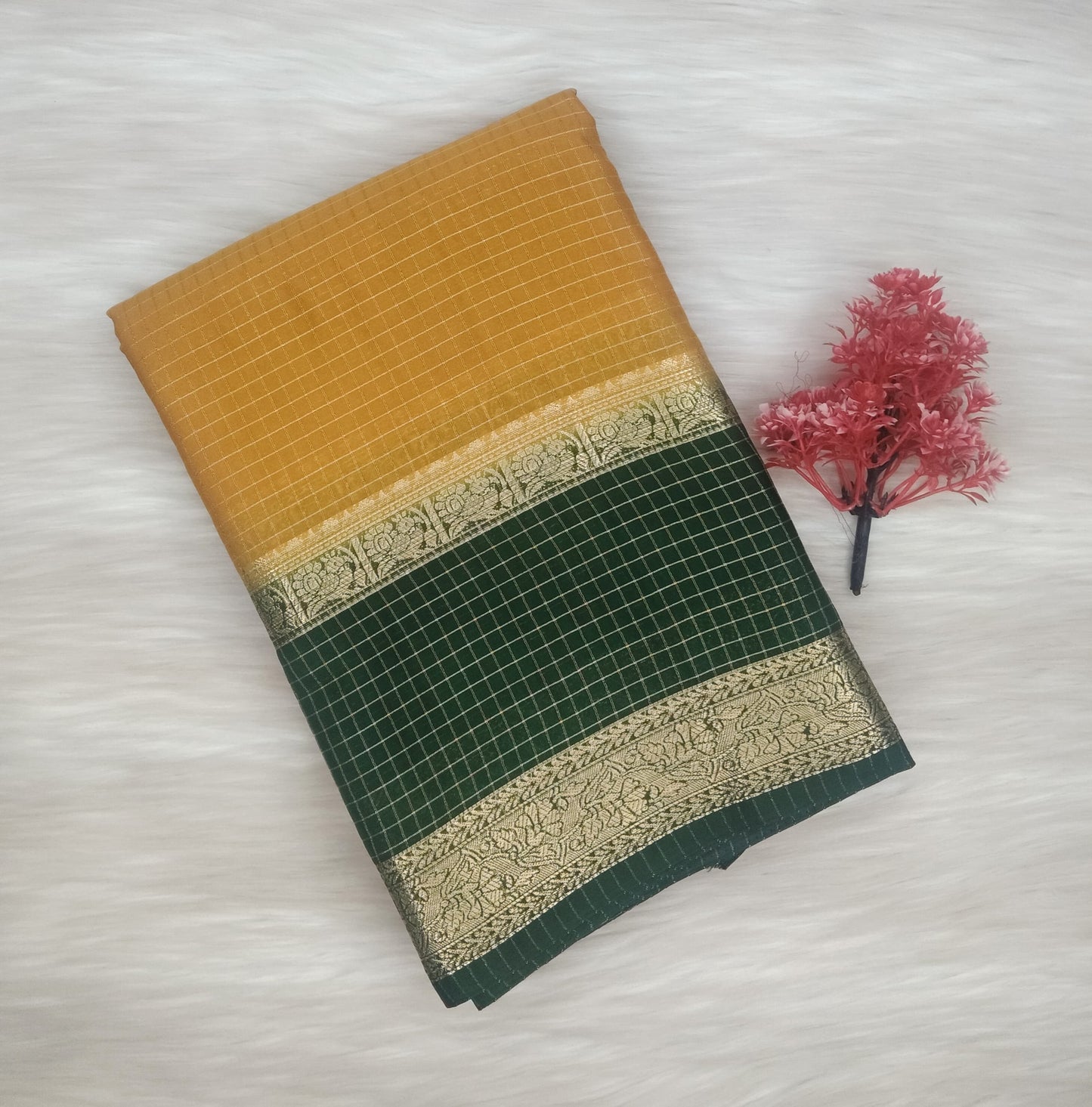 Grape Georgette Contrast Saree | SSGG424