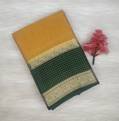 Grape Georgette Contrast Saree | SSGG424