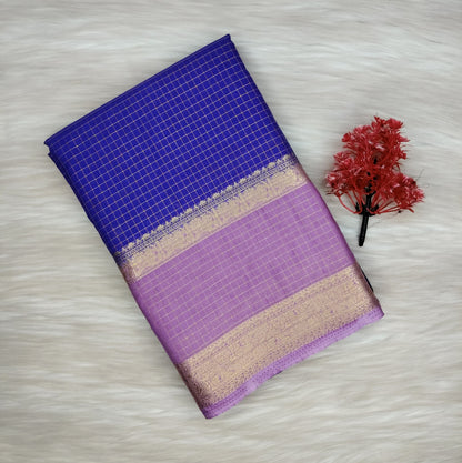 Grape Georgette Contrast Saree | SSGG424